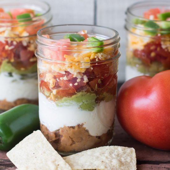 7 Layer Dip in a Mason Jar