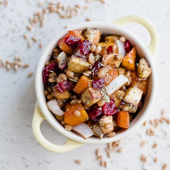 Roasted Squash with Wheat Berries