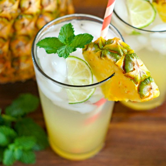 Pineapple, Lime, + Coconut Spritzer