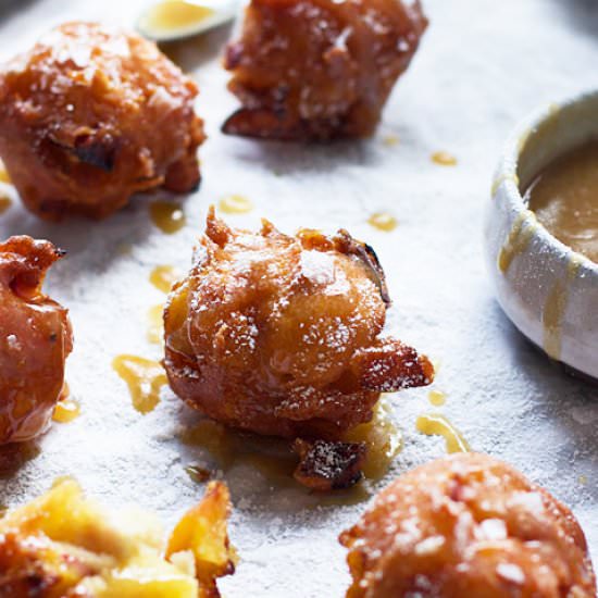 Caramel Peach Fritters