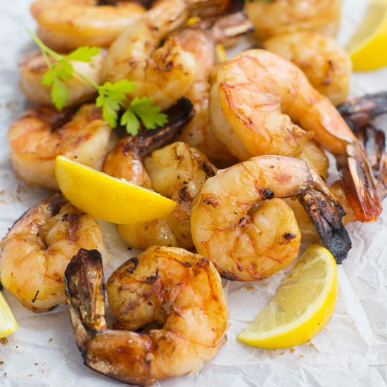 Grilled Lemon Sriracha Shrimp