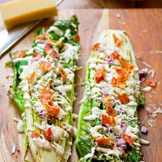 Grilled Romaine & Cashew Dressing