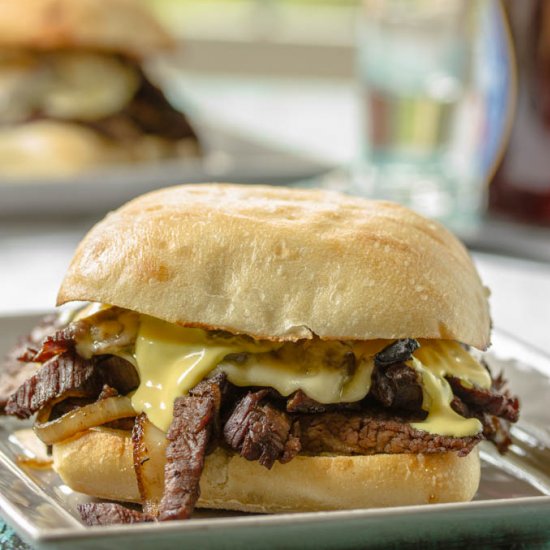 Steak Sandwich with Onions, Mushroom