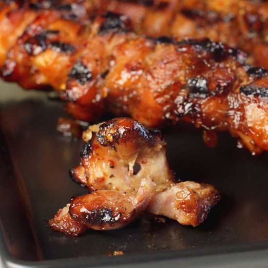 Honey Stout Glazed Chicken Skewers