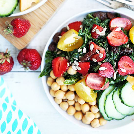 Simple Strawberry Kale Salad