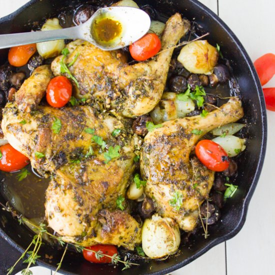 Easiest Garlic Herb Roast Chicken