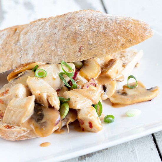 Chicken and mushroom sandwich