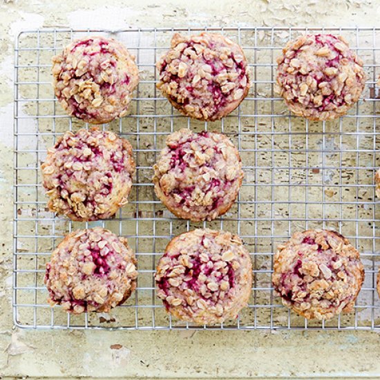 Raspberry-Coffee Streusel Muffins