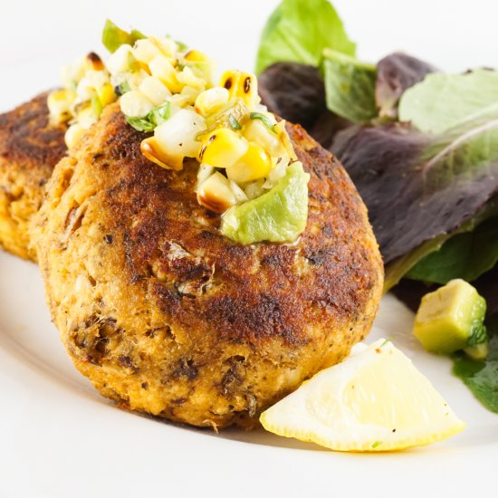 Bluefish Cakes With Corn Salsa