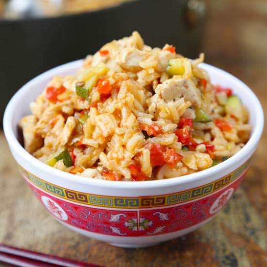 One Pan Szechuan Chicken Fried Rice