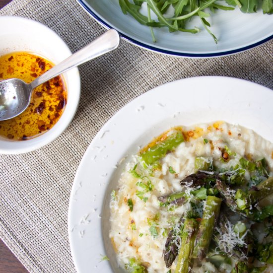 Roast Asparagus and Fennel Risotto