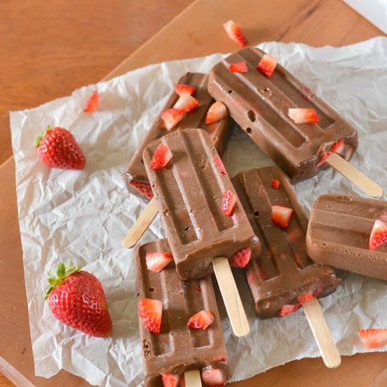 Choco Covered Strawberry Fudgesicles