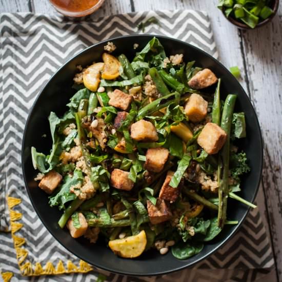 Charred Green Bean Salad with Tofu