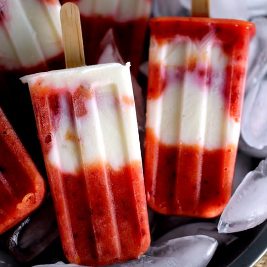 Stone Fruit and Yogurt Popsicles