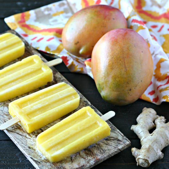 Spiced Mango Popsicles with Ginger