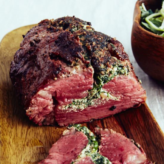 Beef Tenderloin w/ Spinach Walnuts