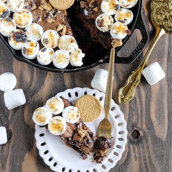 S’mores Oreo Skillet Brownie