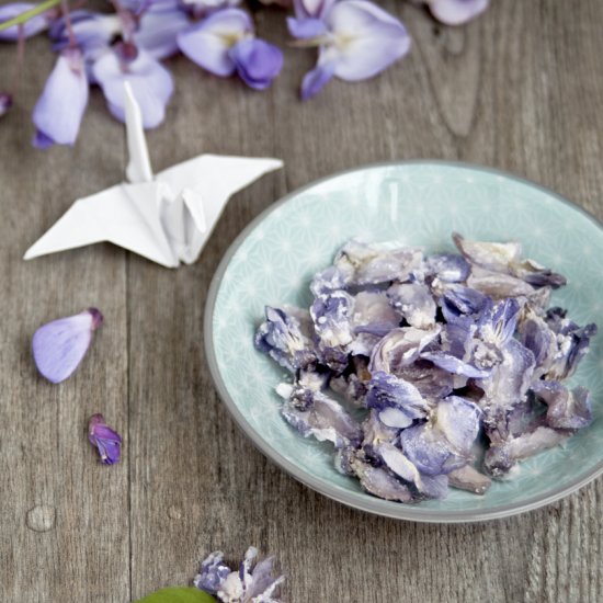 Candied Wisteria Flowers