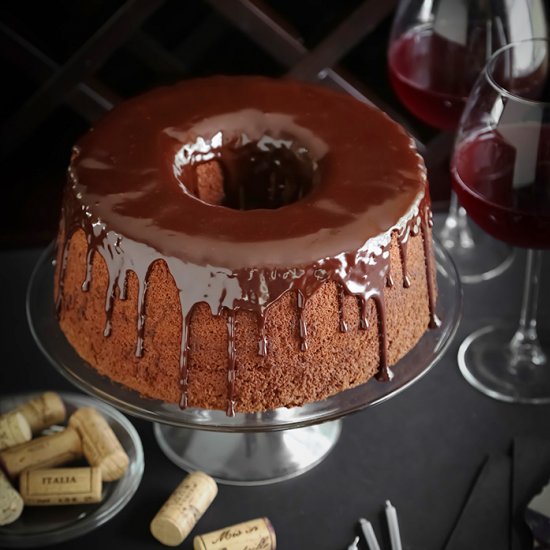 Chocolate Red Wine Chiffon Cake