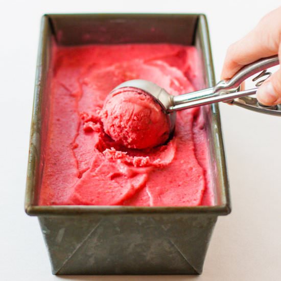 Strawberry Goat Cheese Sherbet