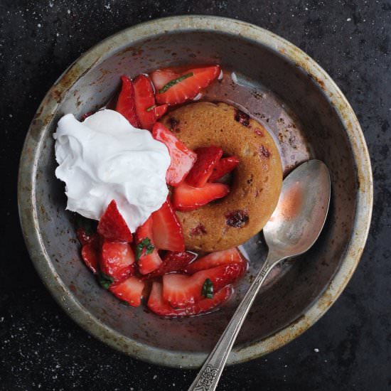 Strawberry Shortcake Donuts + Cream