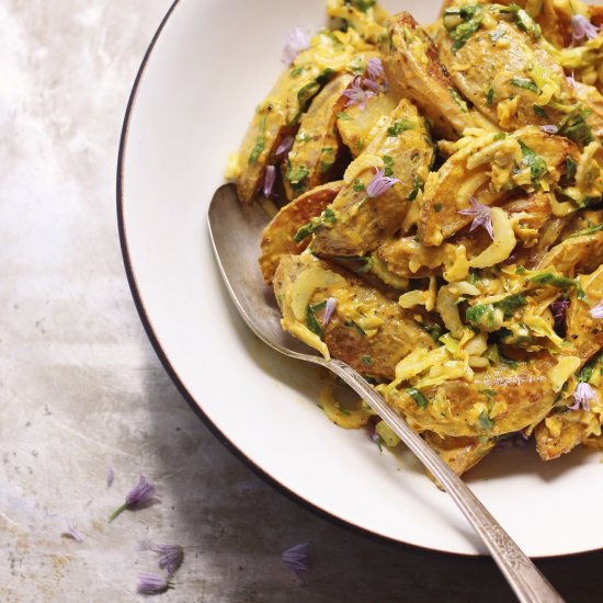 Vegan Old Bay Roasted Potato Salad