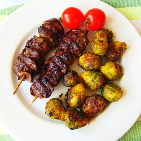 Grilled Chicken Liver Skewers