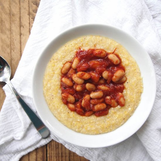 Vegan Cheese Grits & Barbecue Beans