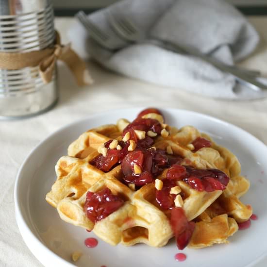 Peanut Butter and Jelly Waffles