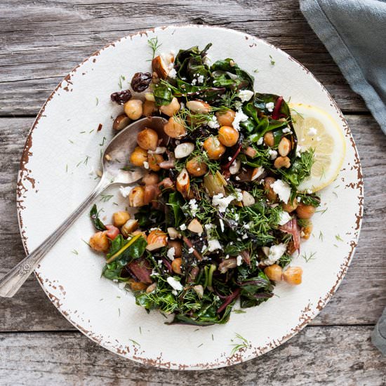 Garlicky Swiss Chard & Chickpeas