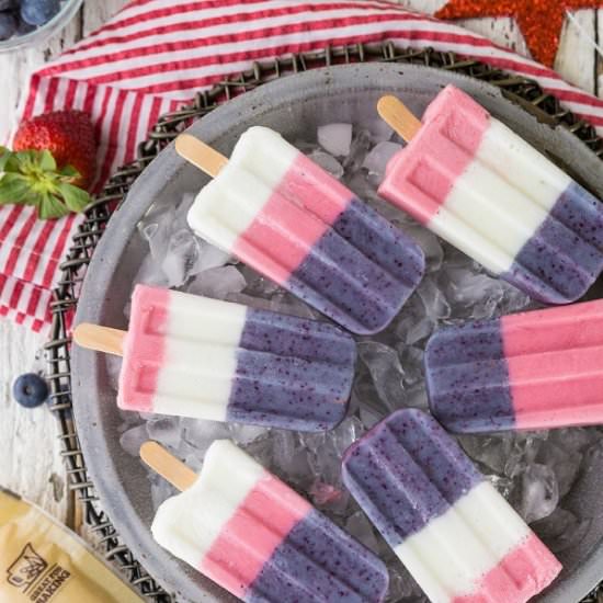 Red White & Blue Smoothie Pops