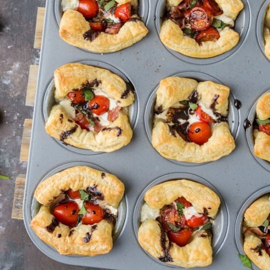 Puff Pastry Caprese Cups