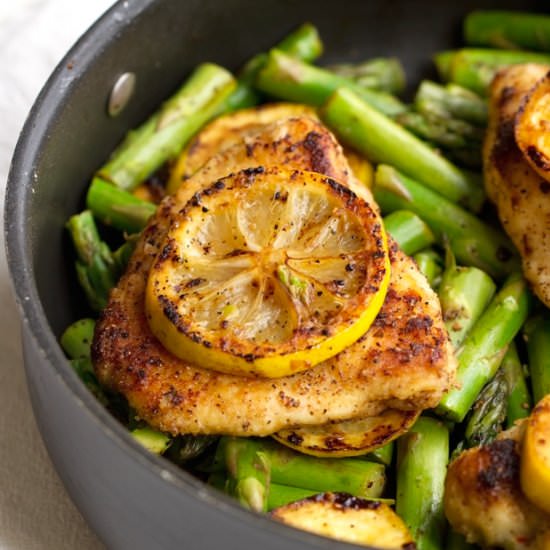 Simple Lemon Chicken with Asparagus