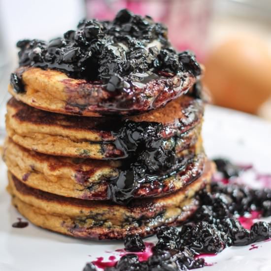 Coconut Flour Blueberry Pancakes