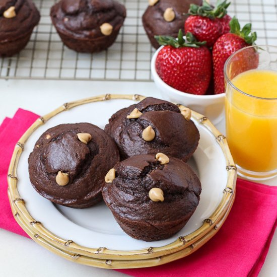 Chocolate Peanut Butter Chip Muffins