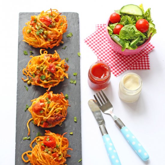 Leftover Spaghetti Bolognese Nests