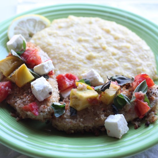 Chik’n Cutlets with Heirloom Tomato