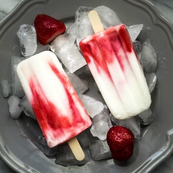 Strawberry Yogurt Popsicles