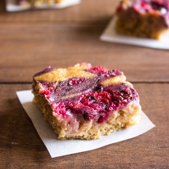 Blondies with Triple Berry Swirl