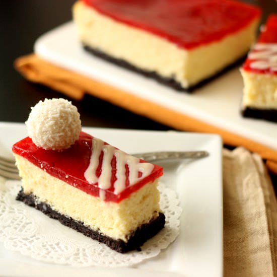 White Chocolate Strawberry Cheesecake