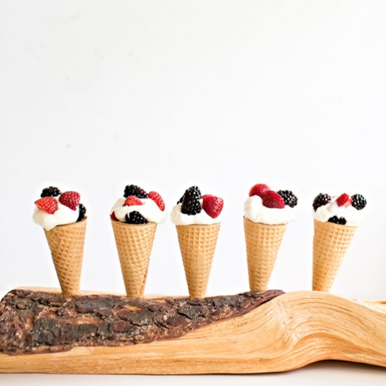 Greek Yogurt Berry Ice Cream Cones