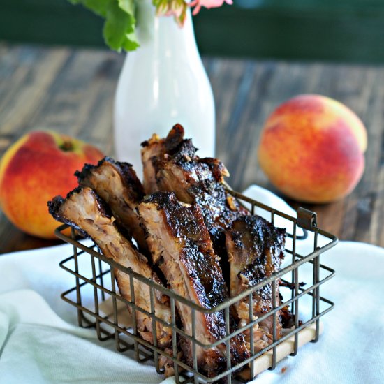 Peach Bourbon Baby Back Ribs