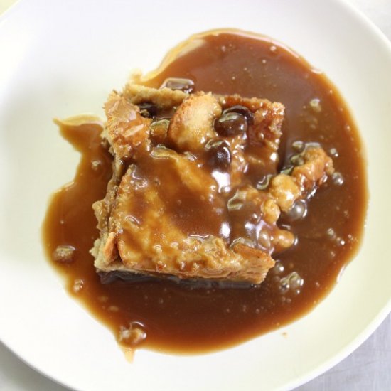 Bread Pudding with Toffee Sauce