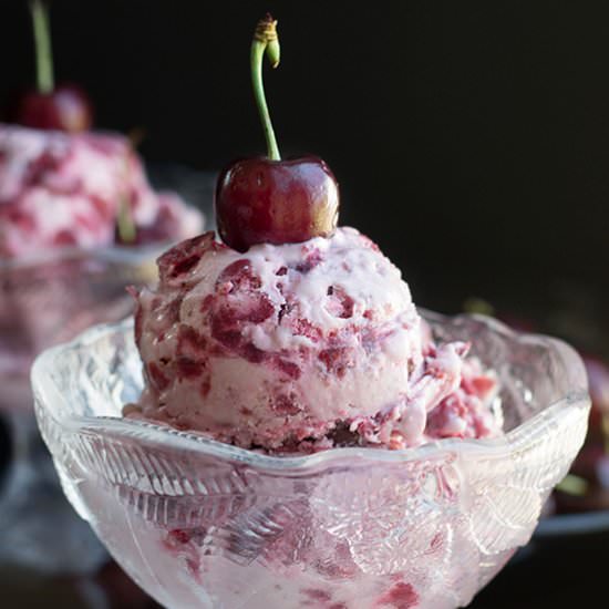 Homemade Cherry Ice Cream