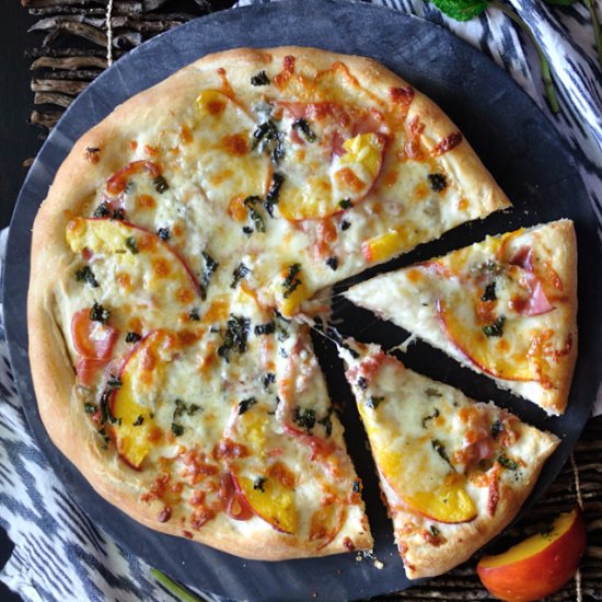 Nectarine and Prosciutto Pizza