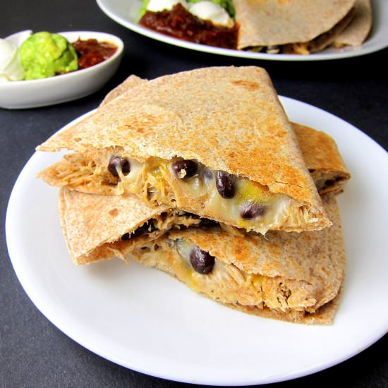 Pulled Pork Black Bean Quesadillas