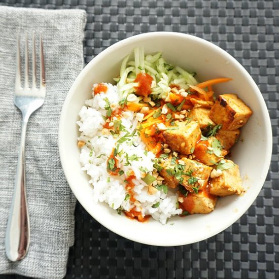 Spicy Tofu Rice Bowl