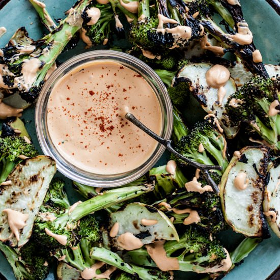 Grilled Broccoli & Kohlrabi Salad