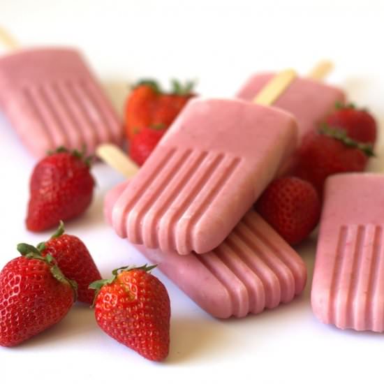 Strawberry Coconut Milk Pops