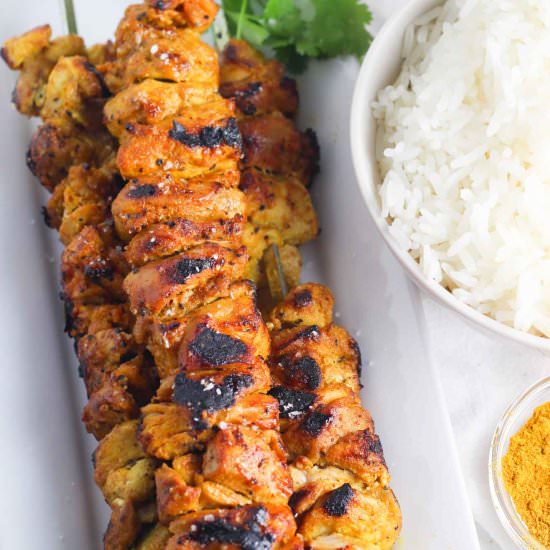 Curry Lime Chicken Skewers